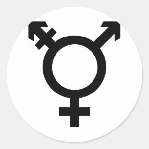 Black Transgender Symbol Classic Round Sticker