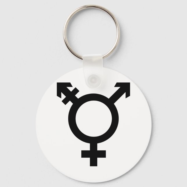 Black Transgender Symbol Keychain (Front)