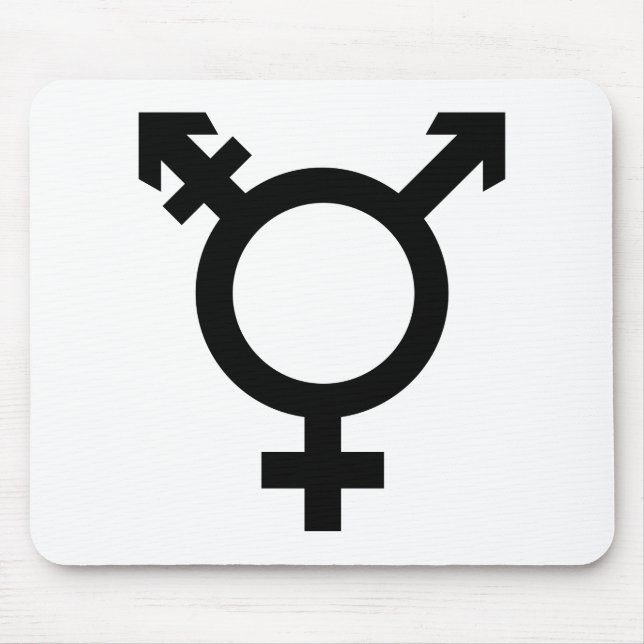 Black Transgender Symbol Mouse Pad (Front)