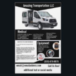 Black Transportation Company Flyer<br><div class="desc">This flyer is for a transportation company that transports people or supplies for companies. You can change the photo to your own vehicle</div>