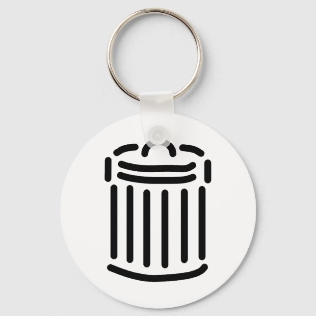 Black Trash Can Symbol Keychain (Front)