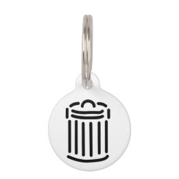 Black Trash Can Symbol Pet Tag