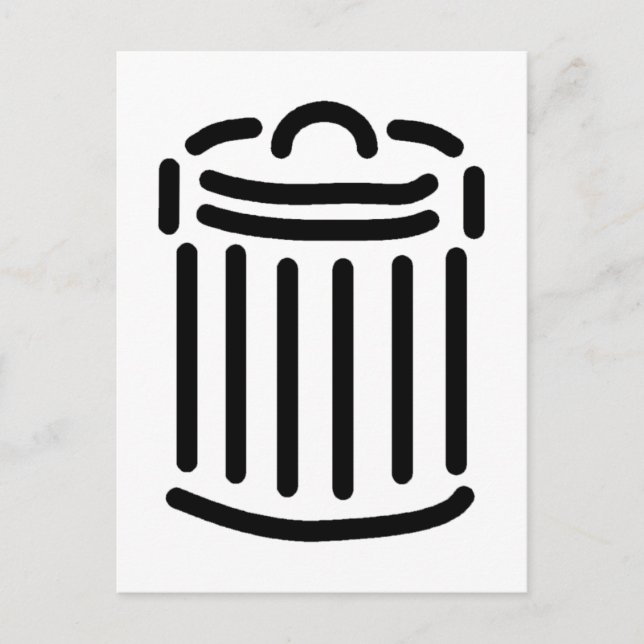 Black Trash Can Symbol Postcard (Front)