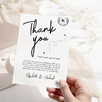 Black Travel Destination Wedding Thank You Card