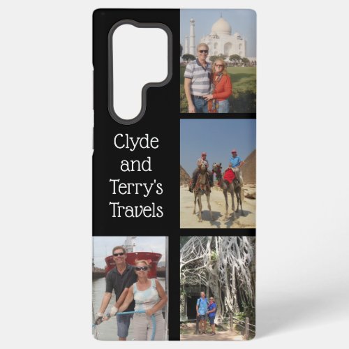 Black Travel Memories Samsung S22 Ultra Case