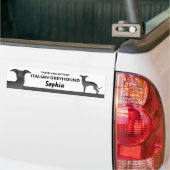 Black - Traveling With My Italian Greyhound Dog Bumper Sticker (On Truck)