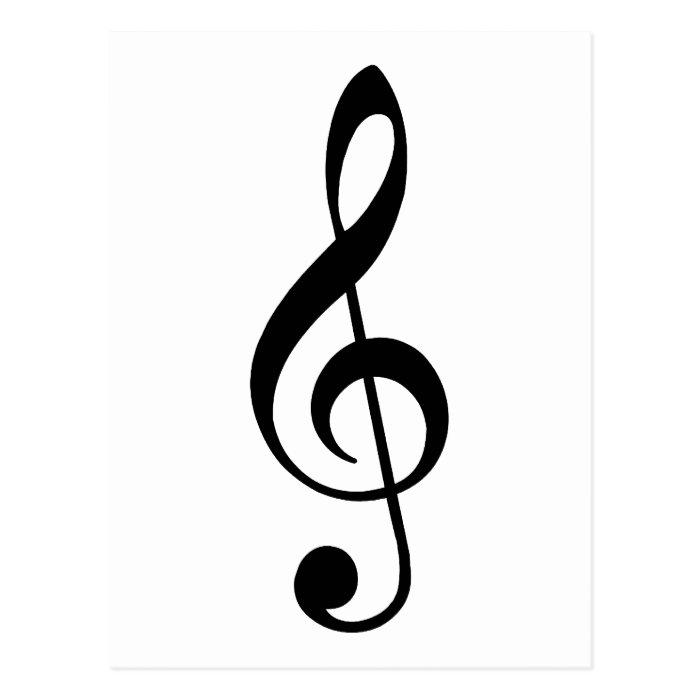 Black Treble Clef Post Card