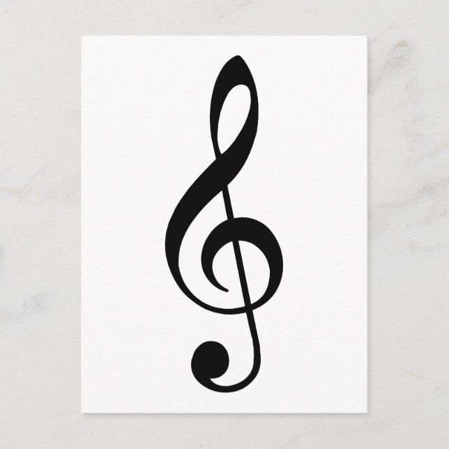 Black Treble Clef Postcard (Front)