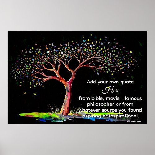  Black Tree AP81 Artistic Ethereal DIY Quote Poster