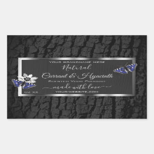 Black Tree Bark with Silver Frame Product Labels