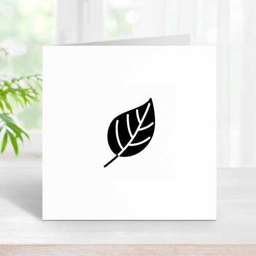 Black Tree Leaf Loyalty Get One Free Coupon Card Rubber Stamp