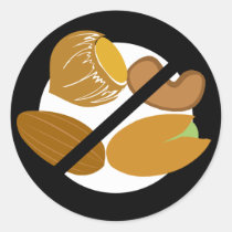 Black Tree Nut Free Kids Nut Allergy Classic Round Sticker