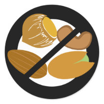 Black Tree Nut Free Kids Nut Allergy Classic Round Sticker