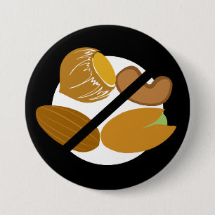 Black Tree Nut Free Nut Allergy Kids Button