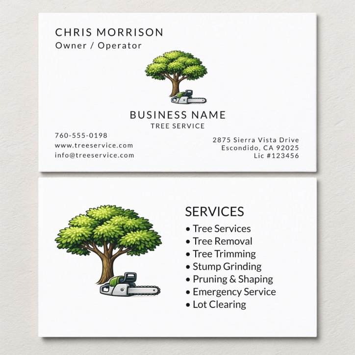 Black Tree Services Minimal Business Card