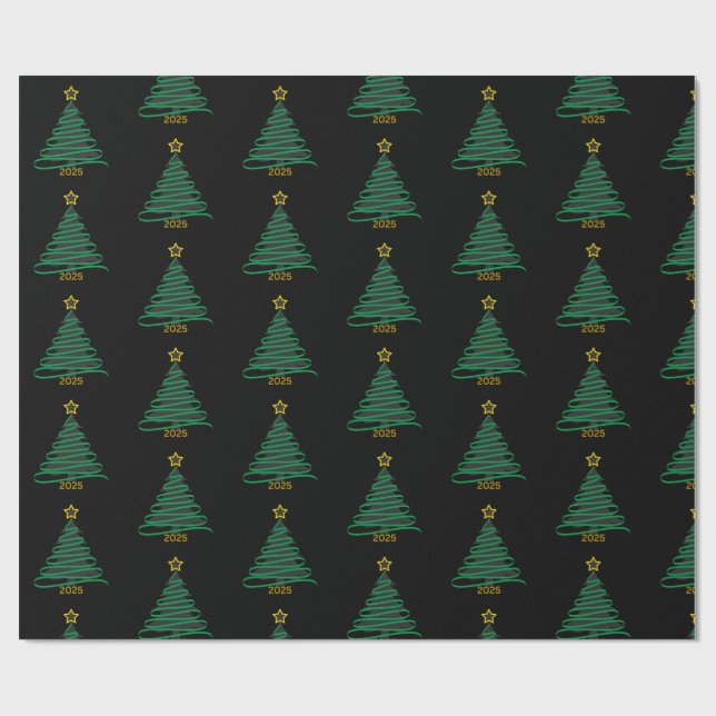 Black Tree Wrapping Paper (Flat)