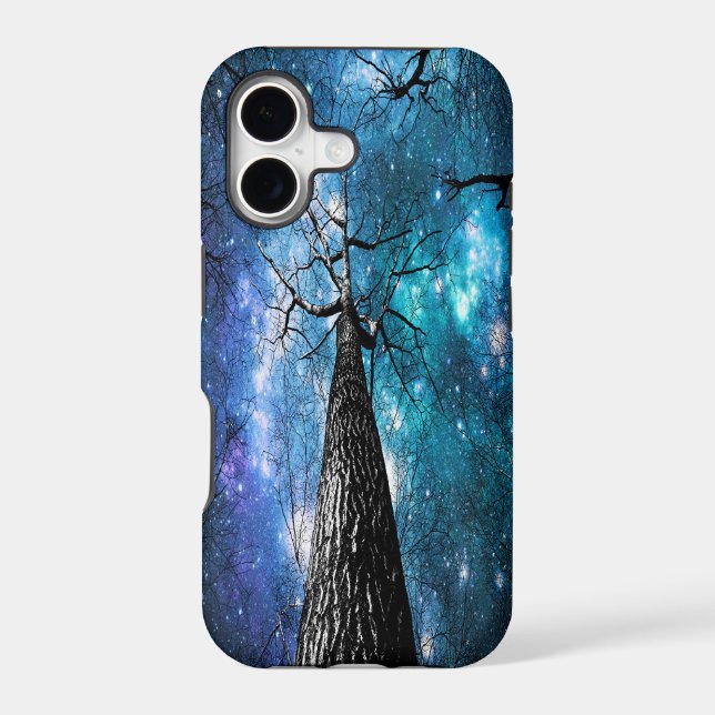 Black Trees Falling Stars Iphone Case (Back)