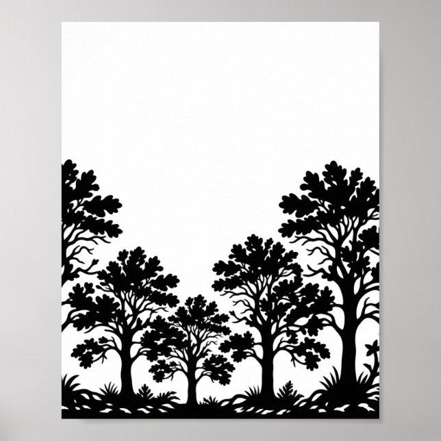 Black Trees Silhouette Poster Print (Front)