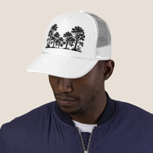 Black Trees Silhouette Trucker Hat
