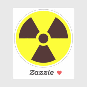 Black Trefoil Symbol on Yellow Background Sticker
