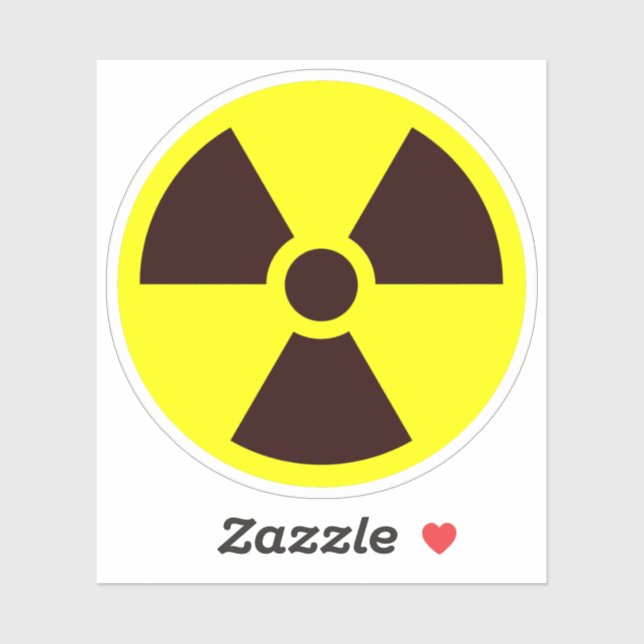 Black Trefoil Symbol on Yellow Background Sticker (Sheet)