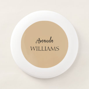 Black Trendy Elegant First Last Name Tan Brown Wham-O Frisbee