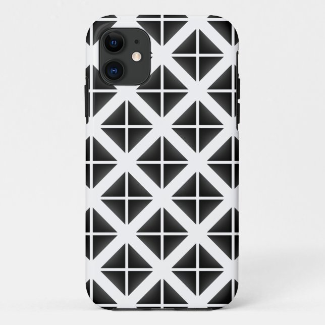 Black Trendy Triangle Pattern Case-Mate iPhone Case (Back)