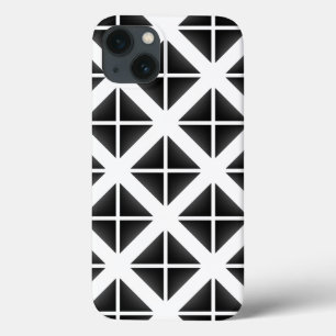 Black Trendy Triangle Pattern iPhone 13 Case