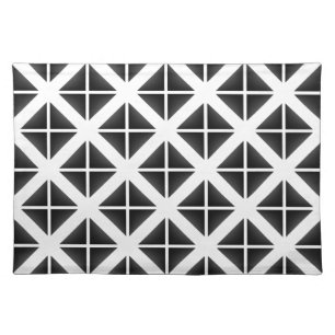 Black Trendy Triangle Pattern Cloth Placemat