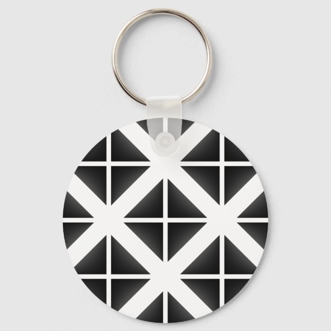 Black Trendy Triangle Pattern Keychain (Front)