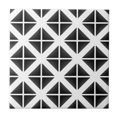 Black Trendy Triangle Pattern Tile