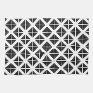 Black Trendy Triangle Pattern Towel
