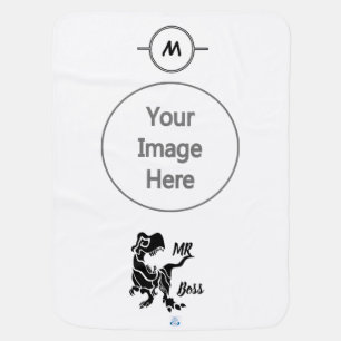 Black Trex the Boss Dino Baby Blanket