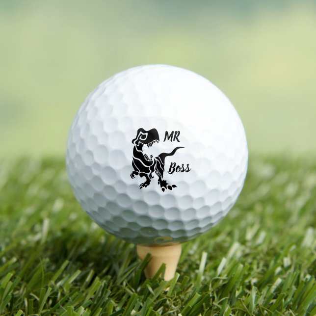 Black Trex the Boss Dino Golf Balls (Insitu Tee)