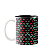Black - Tri Color Hearts Classic Mug, 325 ml