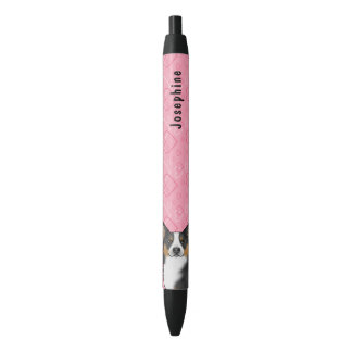 Black Tri Pembroke Welsh Corgi Hearts With Name Pen