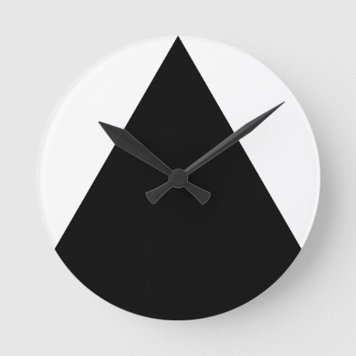 Black Triangle Geometric Round Clock