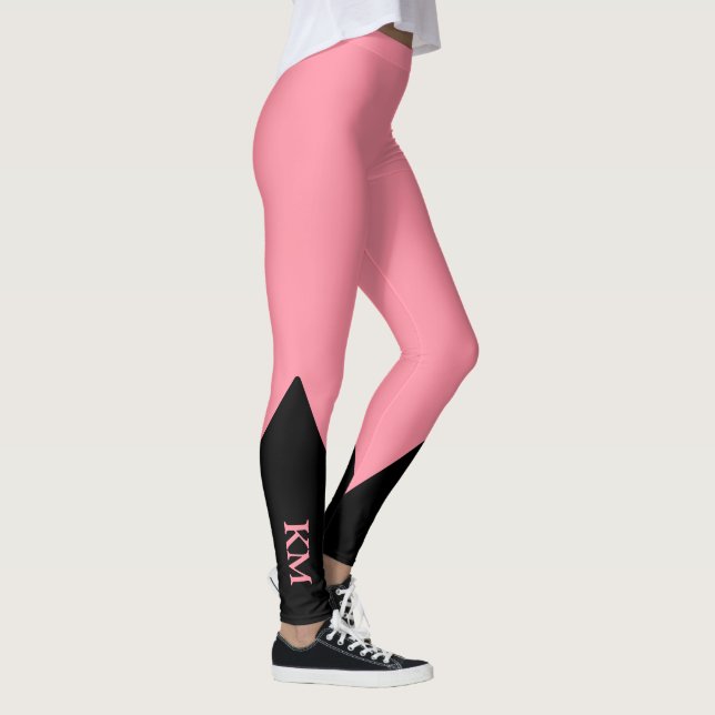Black Triangle | Initial | Salmon Pink Leggings (Right)