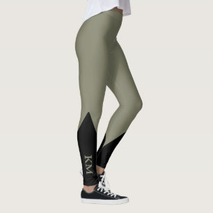 Black Triangle   Initial   Warm Gray Leggings