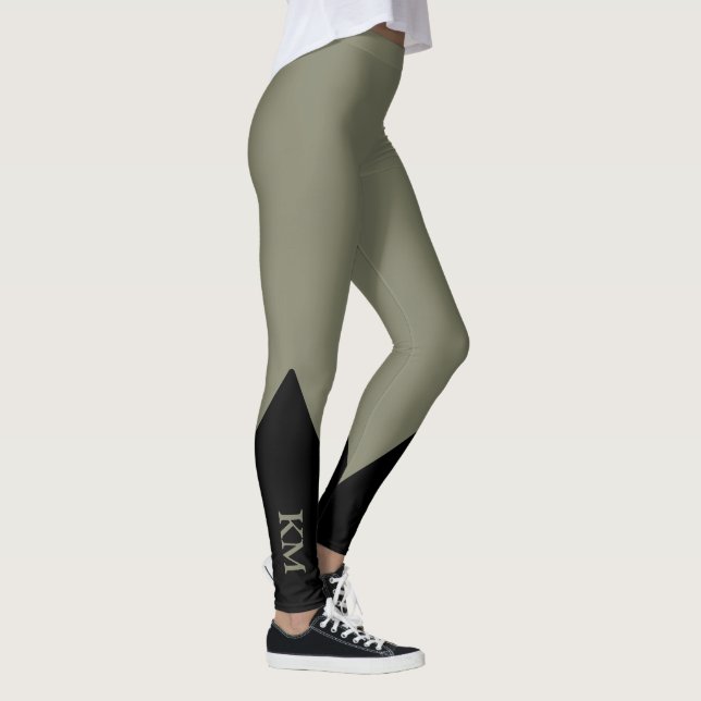 Black Triangle | Initial | Warm Gray Leggings (Right)