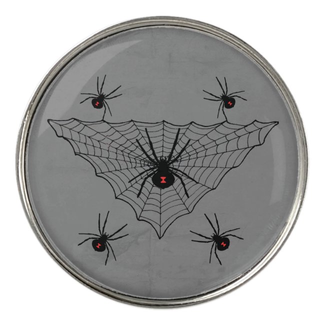 Black Triangle Spider Web With Black Widow Spiders