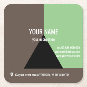 BLACK TRIANGLE Square, 2.5" x 2.5" Business Card S Square Paper Coaster