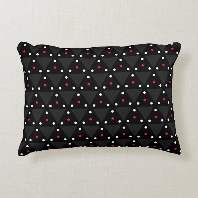 Black Triangle UFO Pattern Modern Abstract Accent Pillow (Front)