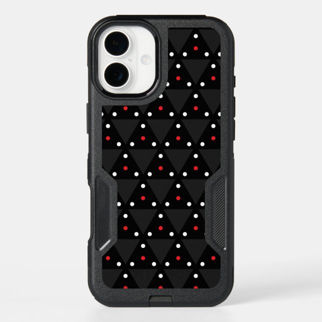 Black Triangle UFO Pattern Modern Abstract Otterbox iPhone Case (Back)