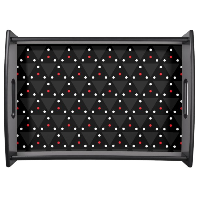 Black Triangle UFO Pattern Modern Abstract Serving Tray (Front)
