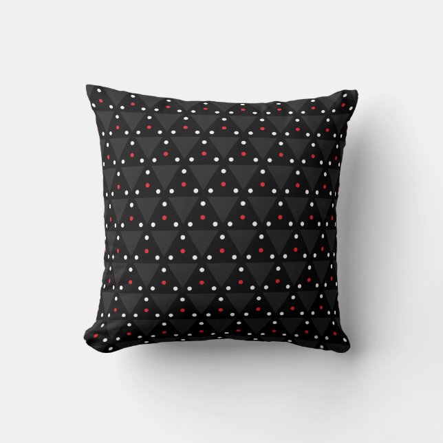 Black Triangle UFO Pattern Modern Abstract Throw Pillow (Front)