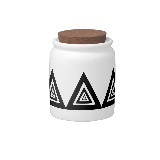 Black Triangles Candy Jar (Front)
