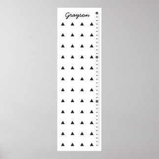 Black Triangles Childrens Custom Height Chart
