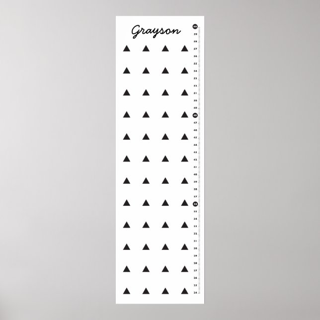 Black Triangles Childrens Custom Height Chart (Front)