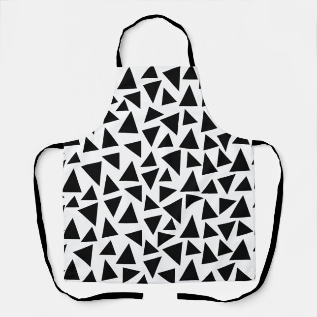 Black Triangles Geometric  Apron (Front)